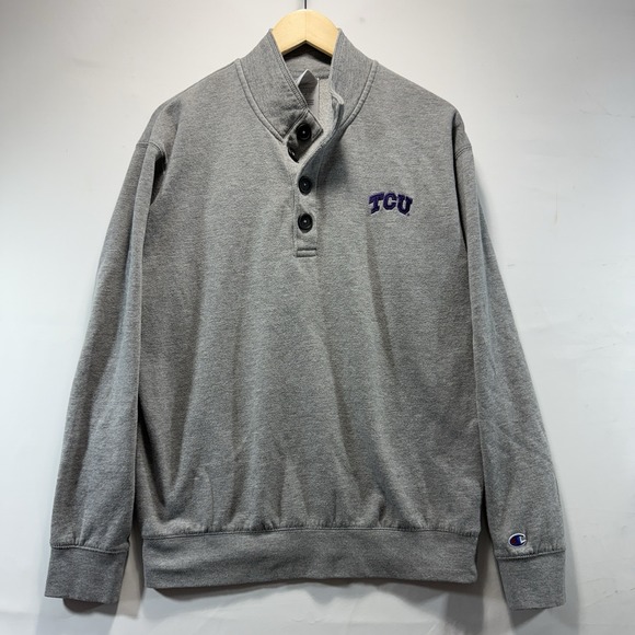 Champion Other - TCU Men's M Gray Pullover Horned Frogs Champion Brand